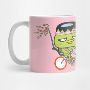 Funny Kappa Yokai on an Old school bicycle! Mug